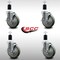 Service Caster 5'' SS Gray Poly Swivel 1-1/2'' Expanding Stem Caster Set with Brake, 4PK SCC-SSEX20S514-PPUB-TLB-112-4 - alternate 2